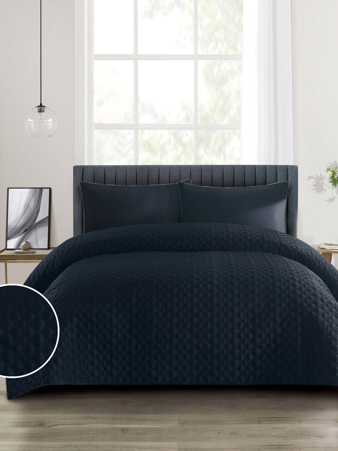 Duchamp Premium Satin Geo Dutch Velvet Bedspread Deep Well