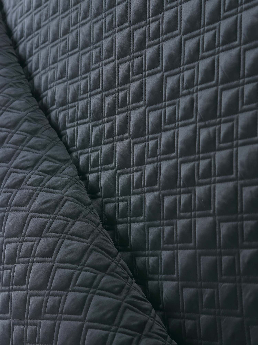 Duchamp Premium Satin Geo Dutch Velvet Bedspread Blackened Pearl