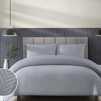 Duchamp Premium Cotton Sateen Herringbone Duvet Set High Rise