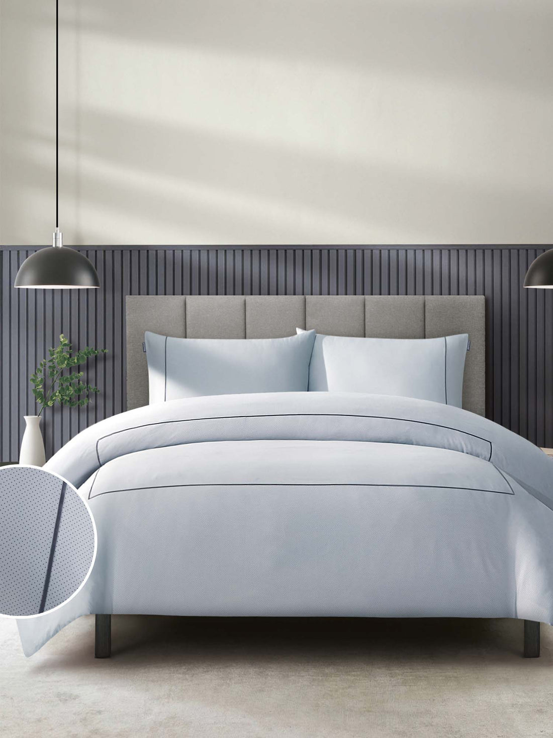 Duchamp Premium Cotton Sateen Embroidered Duvet Set High Rise