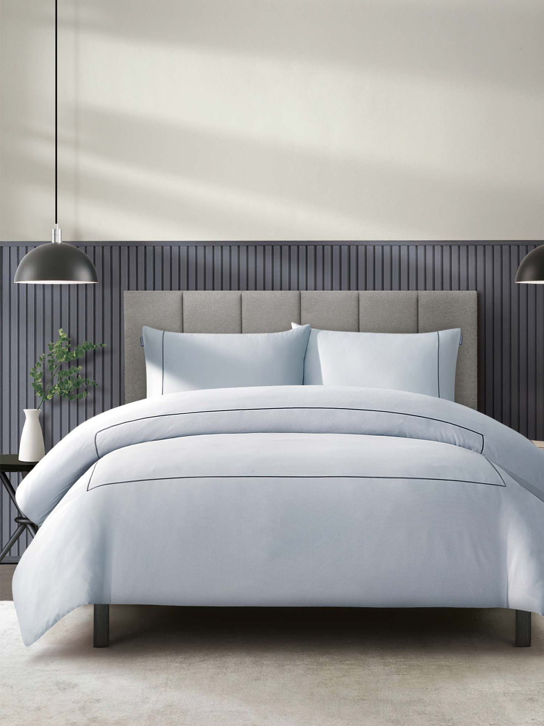 Duchamp Premium Cotton Sateen Embroidered Duvet Set High Rise