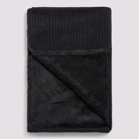 Luxury Double-Sided Fleece Throw Gray Pinstripe