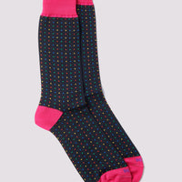 Micro Dot Socks in Dark Navy