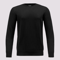 Merino Wool Crew Neck Sweater in Black