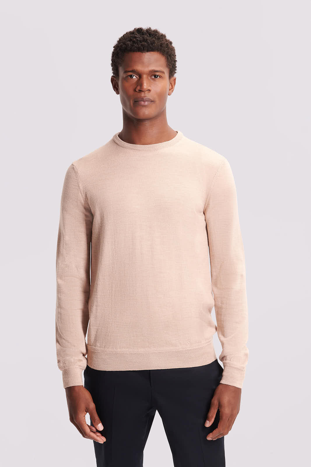 Merino Wool Crew Neck Sweater Sand