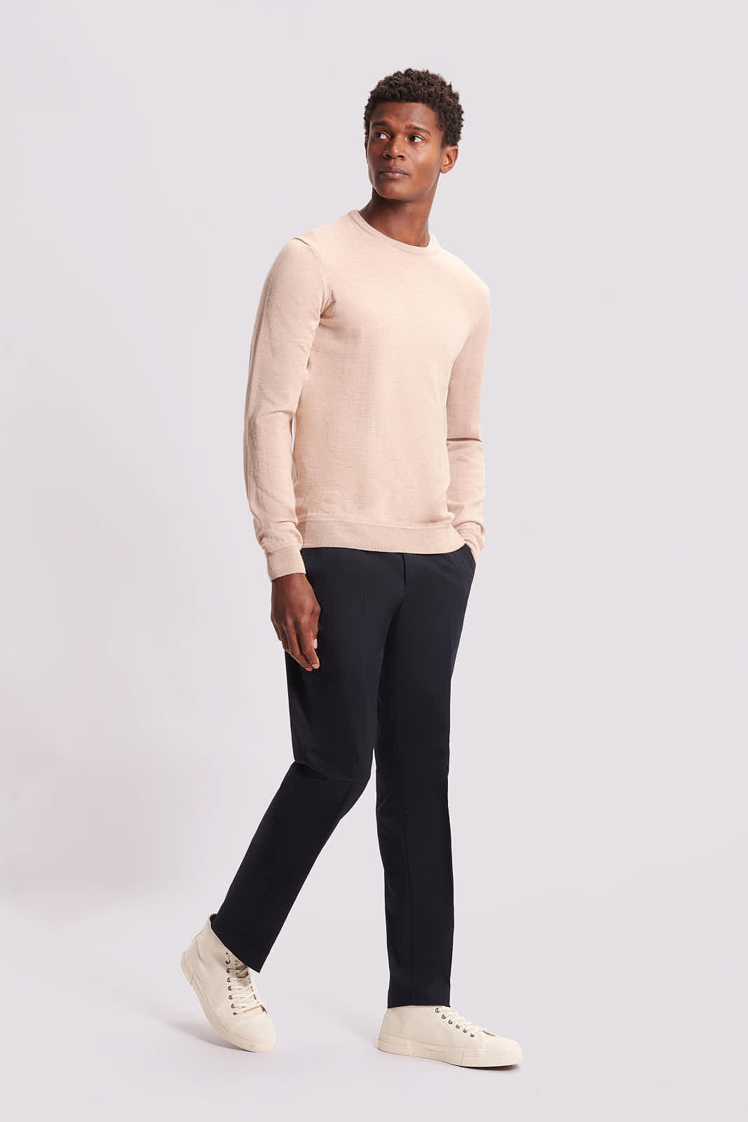 Merino Wool Crew Neck Sweater Sand