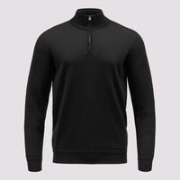 Merino Wool 1/4 Zip Funnel Neck Sweater Black