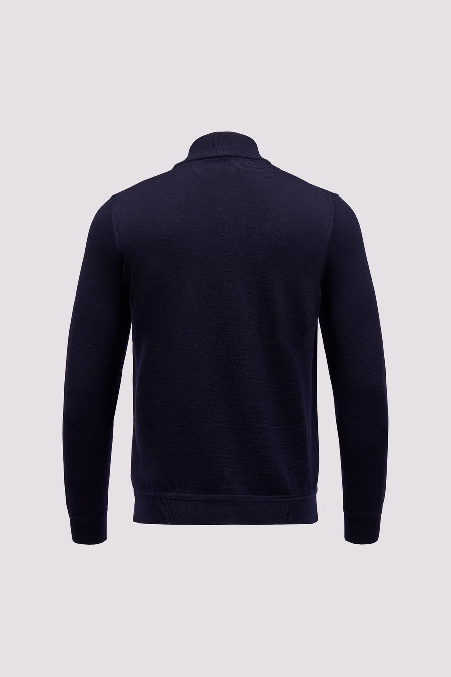 Merino Wool 1/4 Zip Funnel Neck Sweater Dark Navy