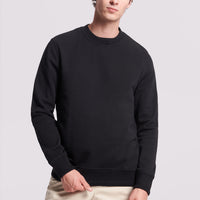 French Terry Crew Neck Sweatshirt Black