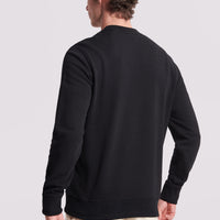 French Terry Crew Neck Sweatshirt in Black