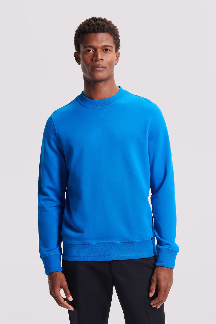 French Terry Crew Neck Sweatshirt Cobalt Blue