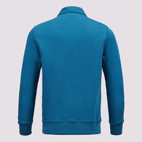 French Terry 1/4 Zip Collar Sweatshirt in Teal Blue