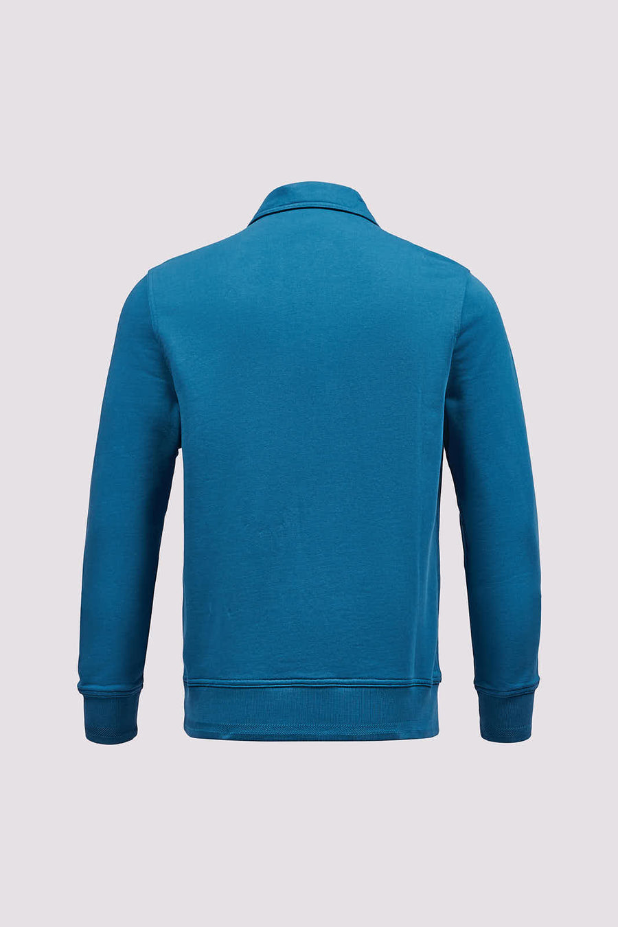 French Terry 1/4 Zip Collar Sweatshirt in Teal Blue