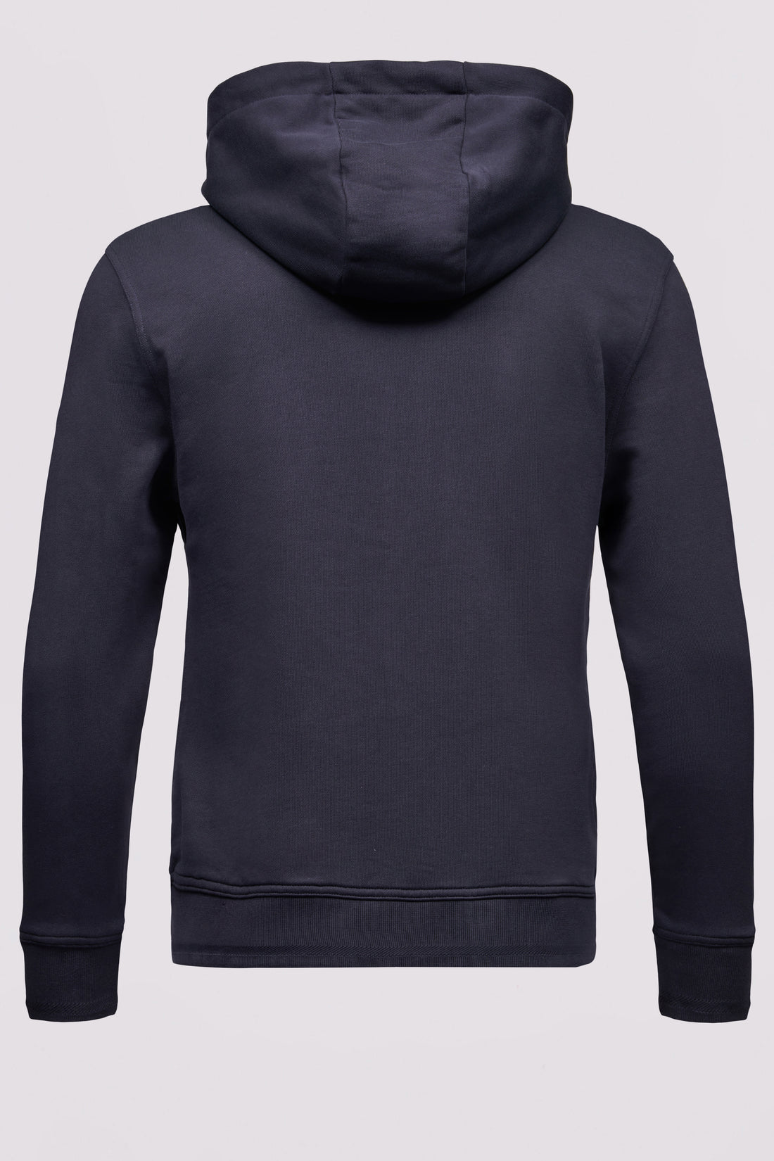 French Terry Zip Through Hooded Sweatshirt Dark Navy