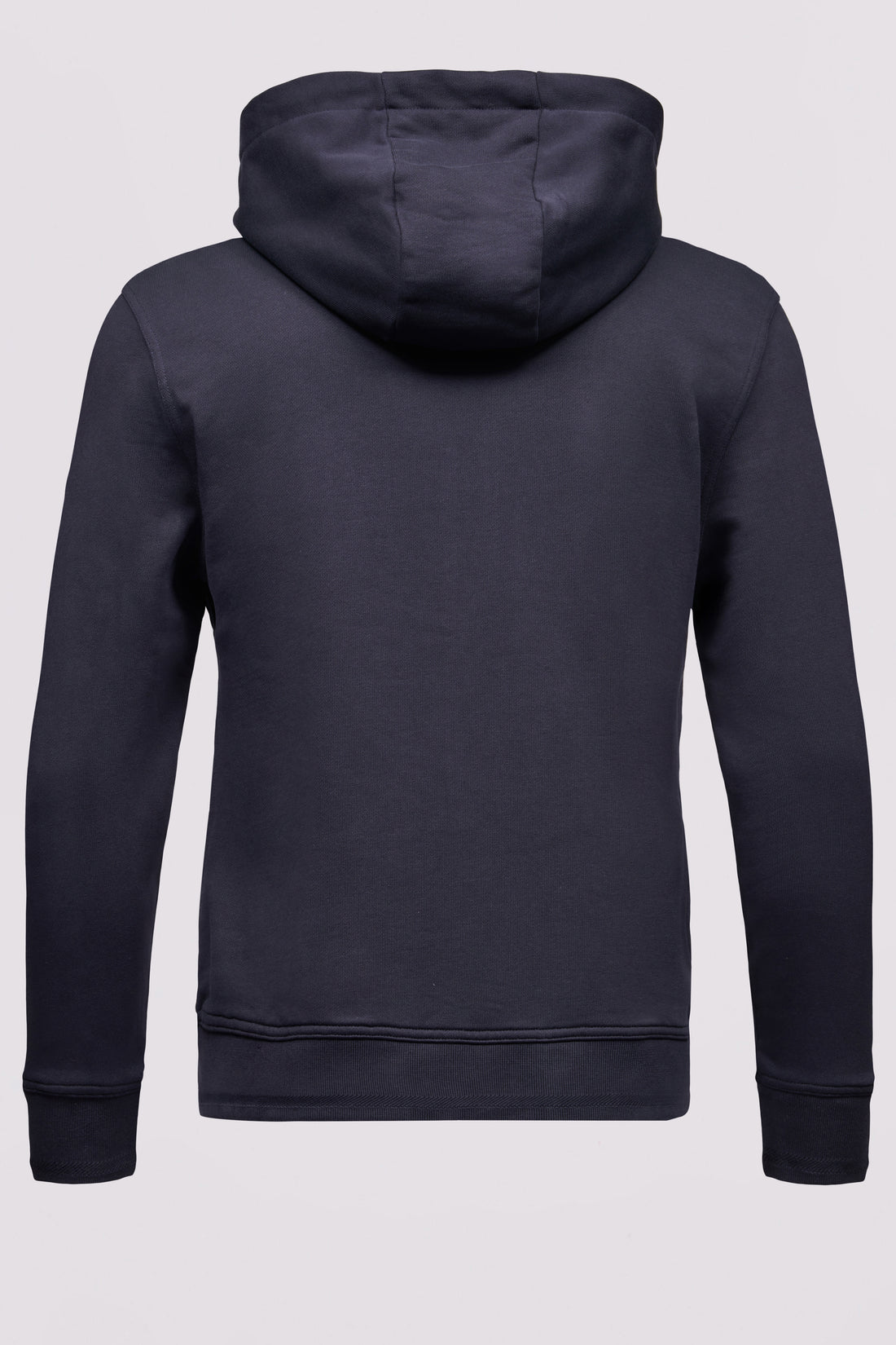 French Terry Zip Through Hooded Sweatshirt in Dark Navy