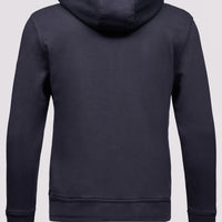 French Terry Zip Through Hooded Sweatshirt in Dark Navy