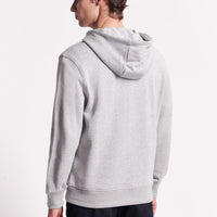 French Terry Zip Through Hooded Sweatshirt Grey Marl