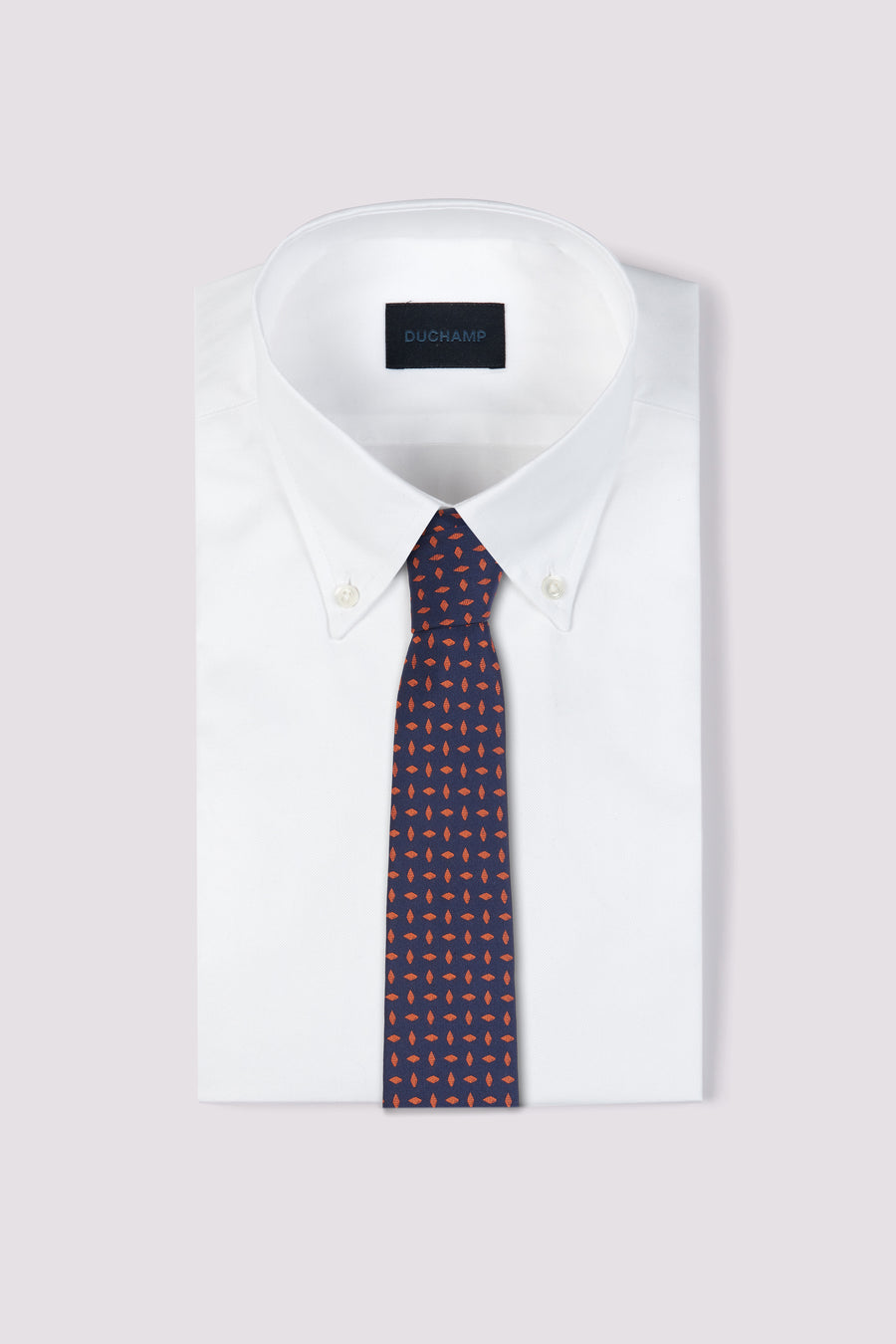 100% Silk Orange Diamond Pattern Tie in Orange