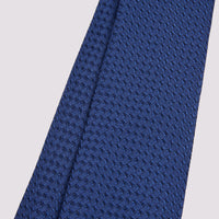 100% Silk Geo Pattern Tie in Indigo Blue