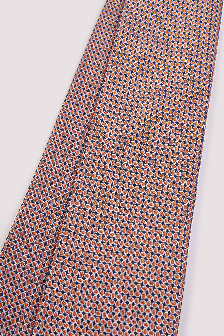 100% Silk Oval Pattern Tie in Dark Navy