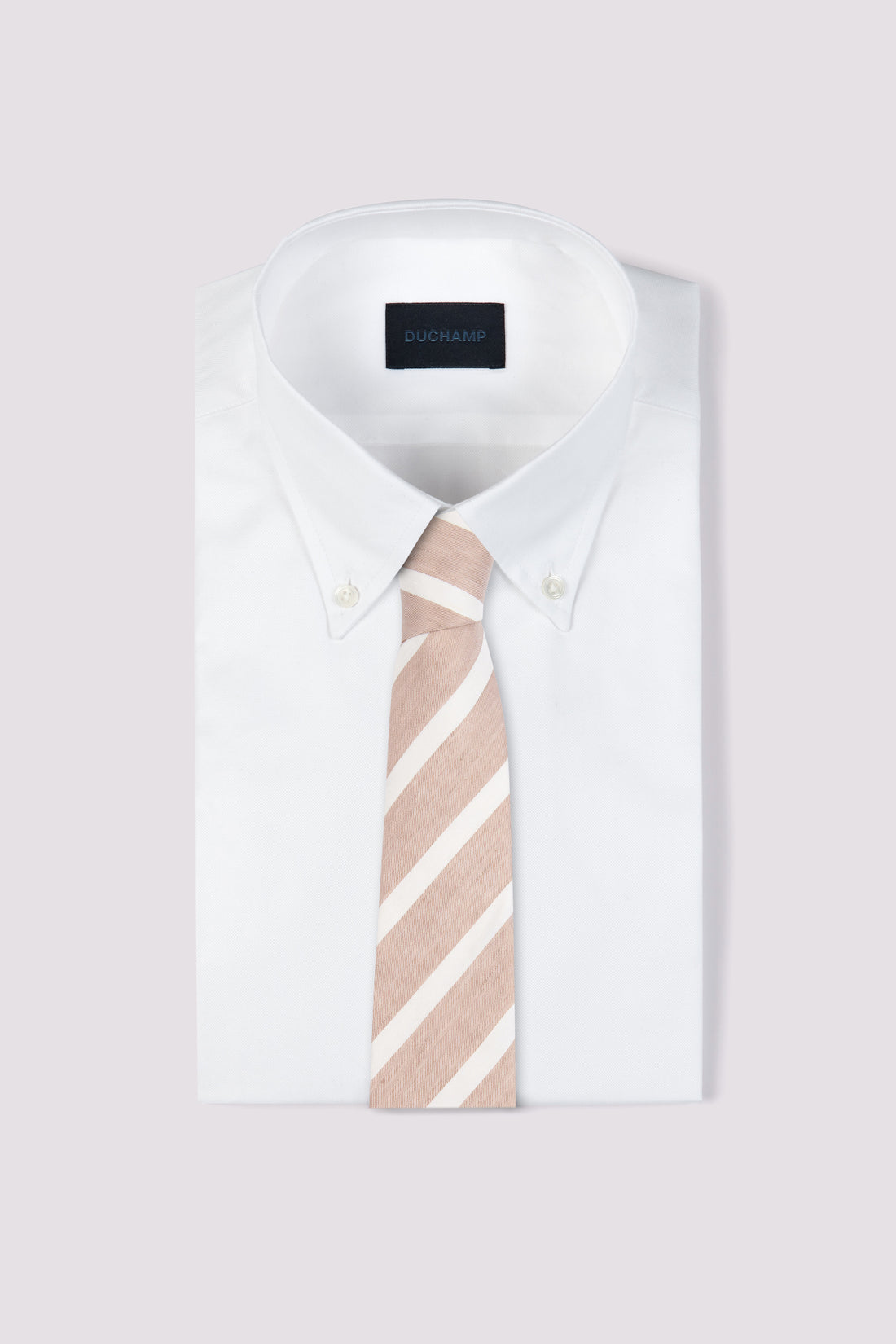 Silk/Linen Tie Angled Stripe Sand