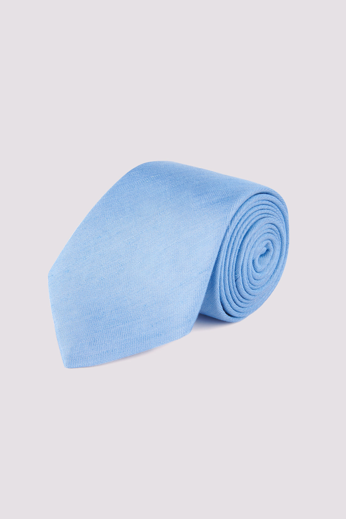 Silk/ Linen Tie Solid Tie Baby Blue