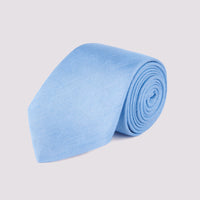 Silk/ Linen Tie Solid Tie Baby Blue