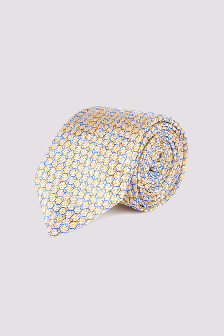 100% Silk Loop Pattern Tie in Yellow