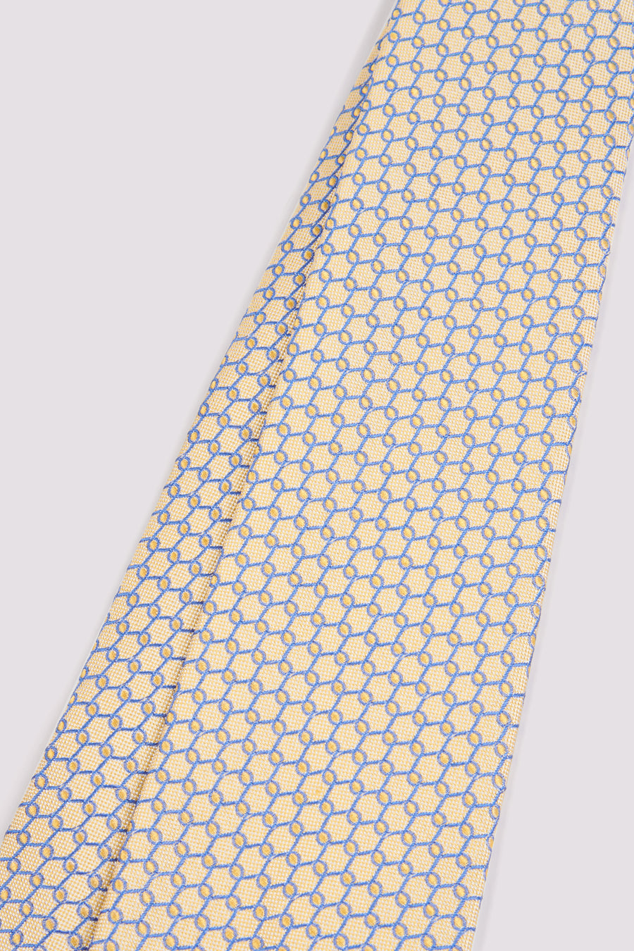 100% Silk Tie Loop Pattern Yellow