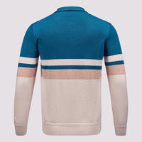 Merino Wool Long Sleeve Riviera Teal Polo Shirt