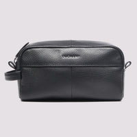 Leather Washbag in Black