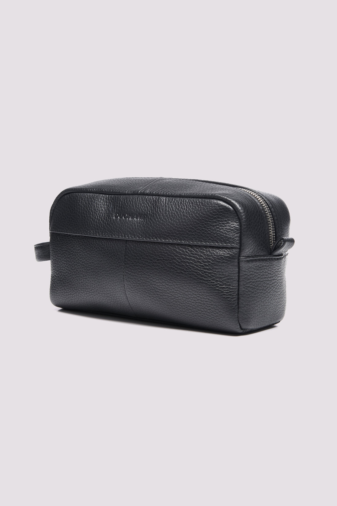 Leather Washbag in Black