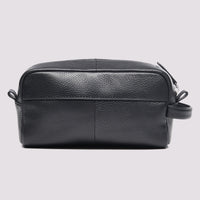 Leather Washbag in Black