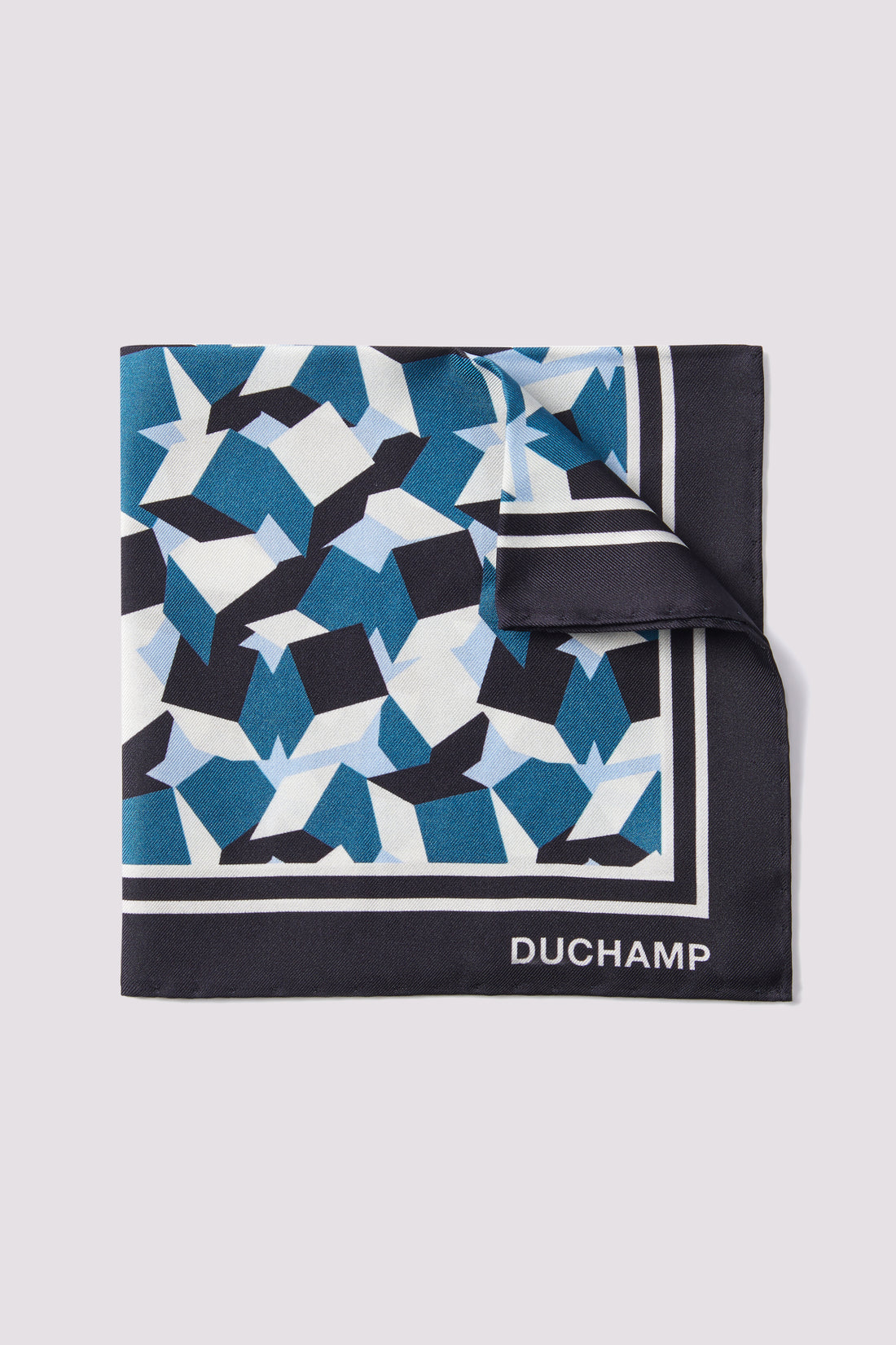 Cube Pocket Square in Dark Navy