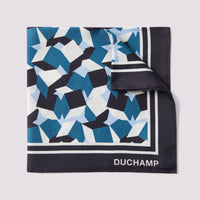 Cube Pocket Square in Dark Navy