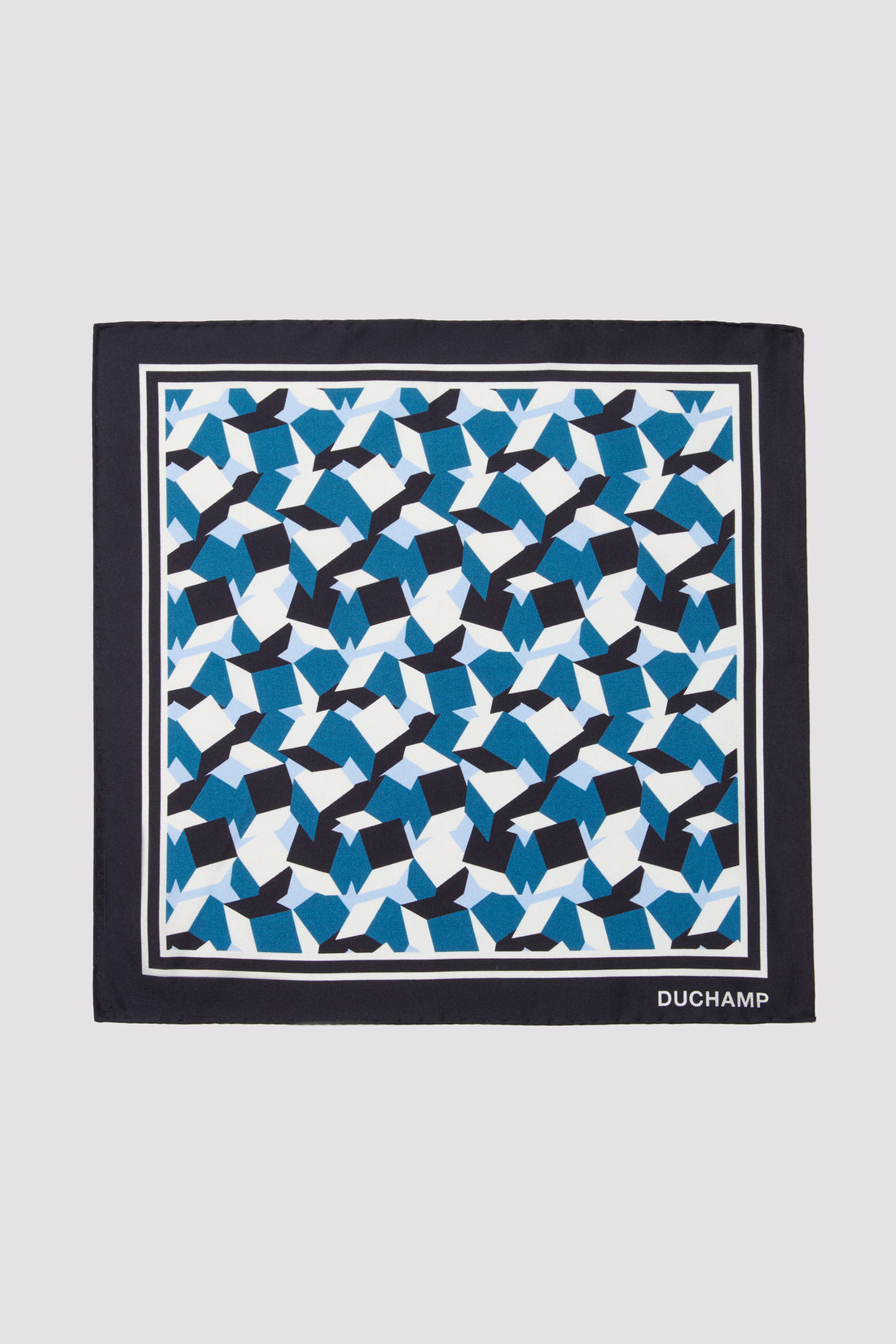 Cube Pocket Square in Dark Navy