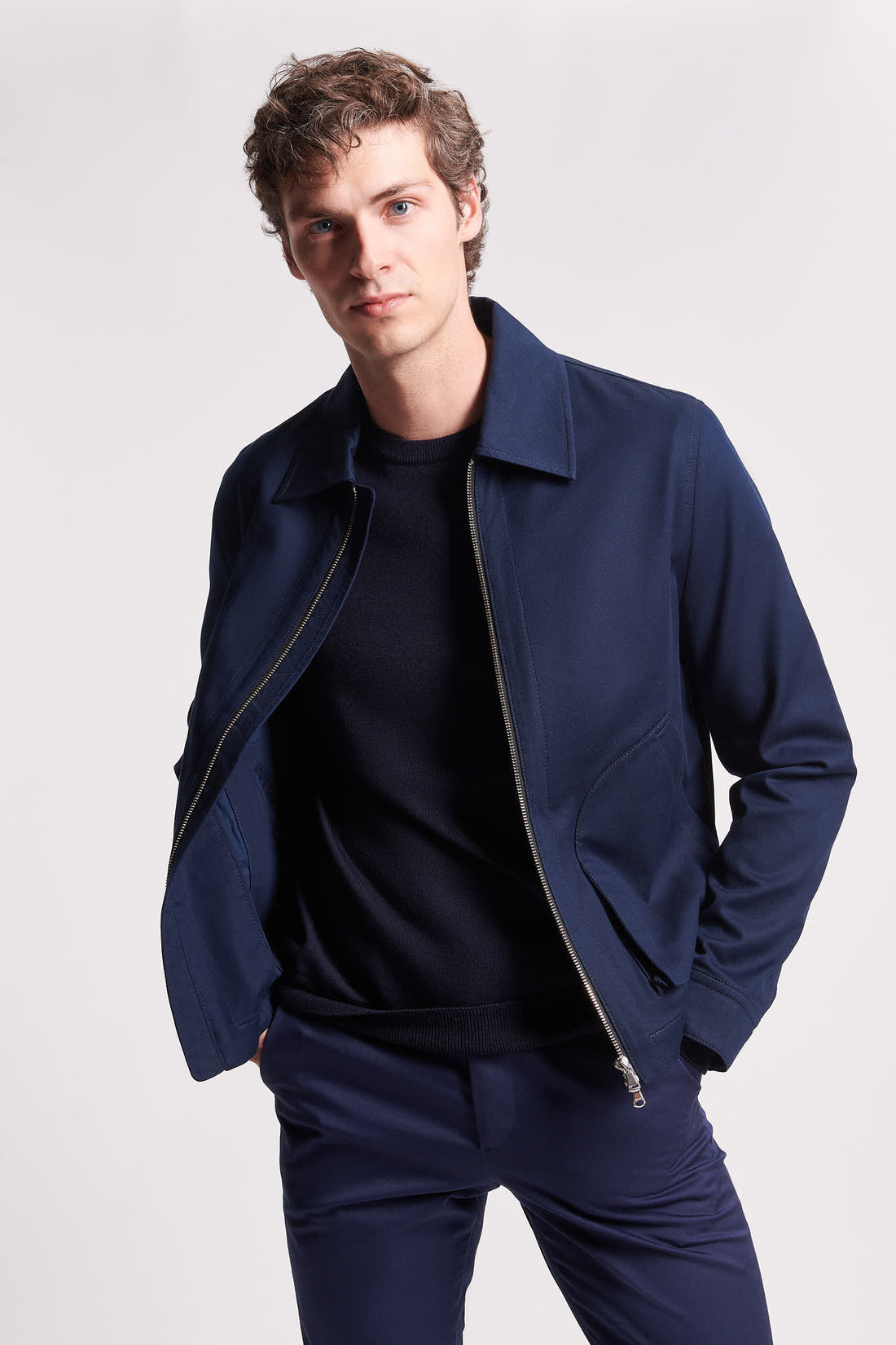 Harrington Blouson Jacket in Dark Navy