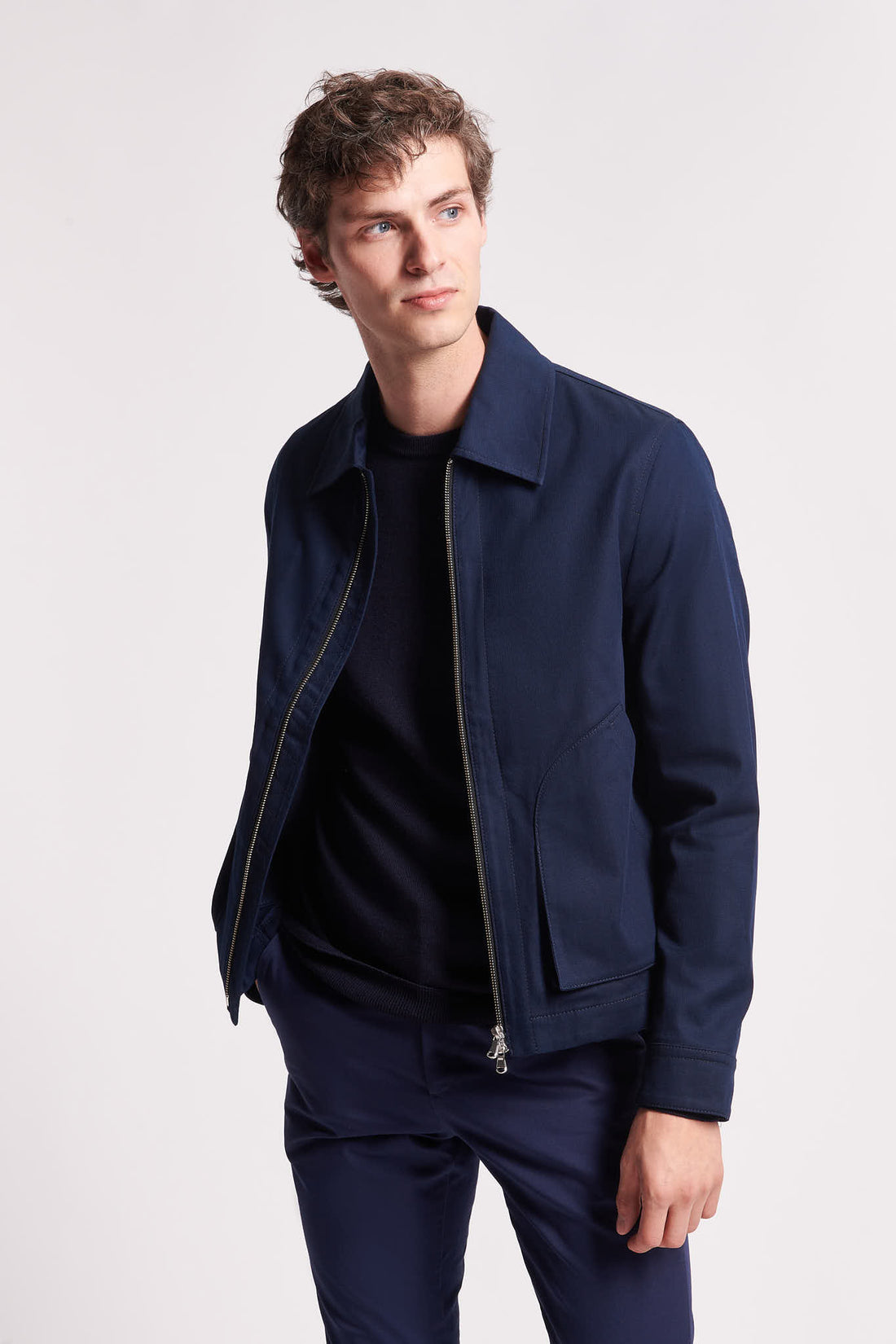 Harrington Blouson Jacket in Dark Navy