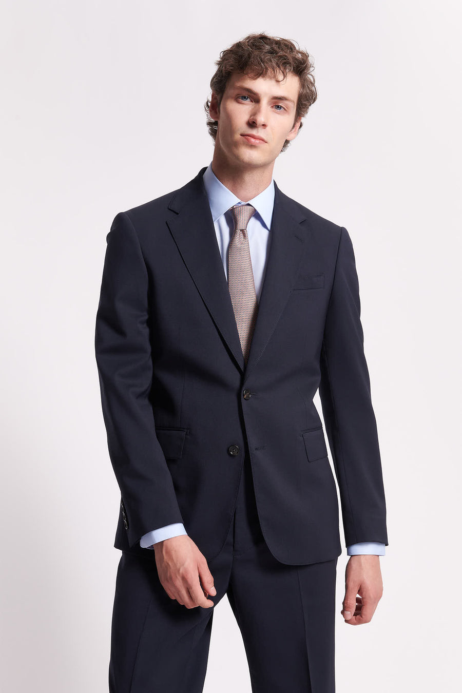 Single Breasted 2 Button Suit Blazer Jacket French Navy