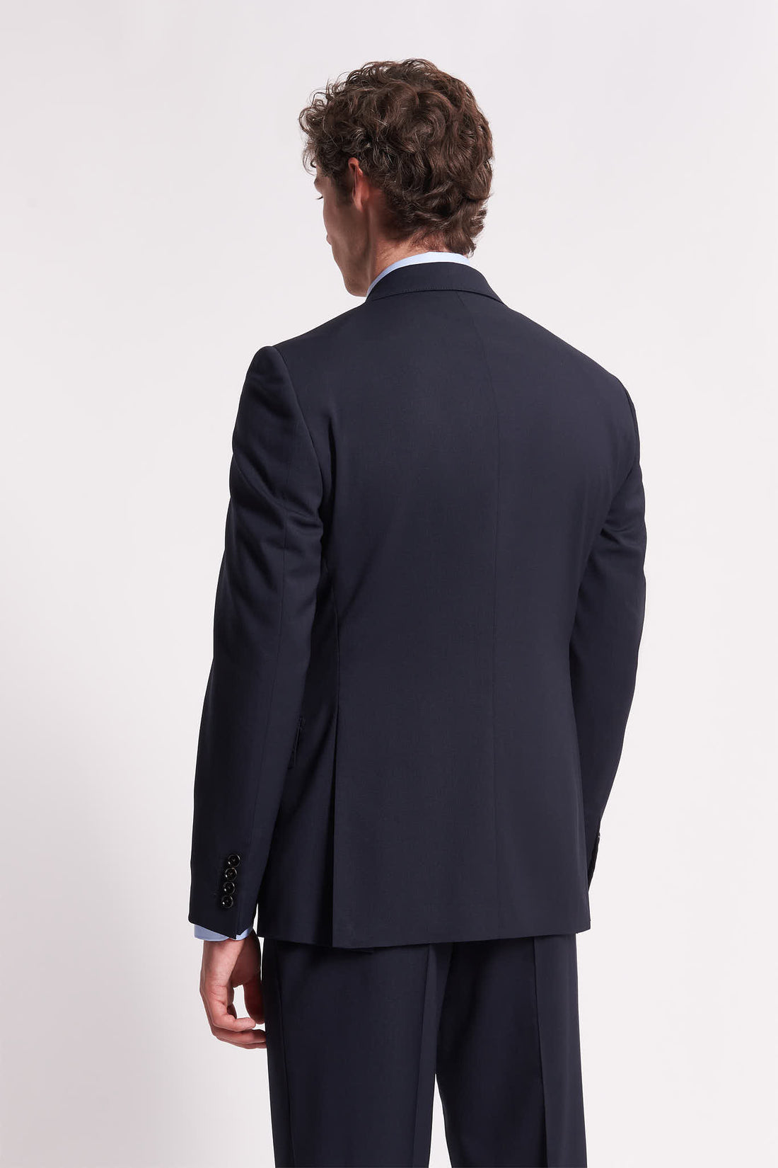 Single Breasted 2 Button Suit Blazer Jacket in French Navy