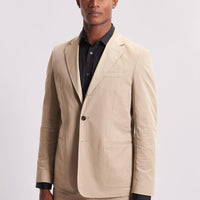 Single Breasted 3 Button Suit Jacket in Taupe