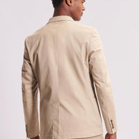 Single Breasted 3 Button Suit Jacket Taupe