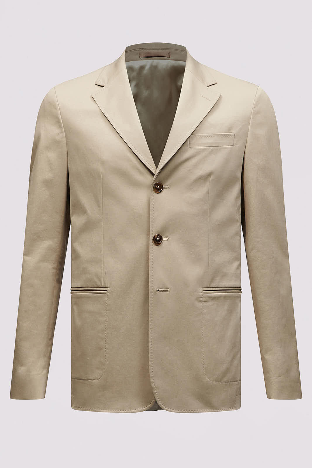 Single Breasted 3 Button Suit Jacket in Taupe