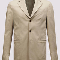 Single Breasted 3 Button Suit Jacket in Taupe