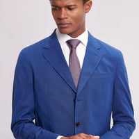 Single Breasted 3 Button Suit Blazer Jacket in Blue