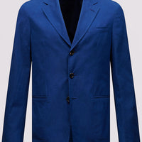 Single Breasted 3 Button Suit Blazer Jacket in Blue
