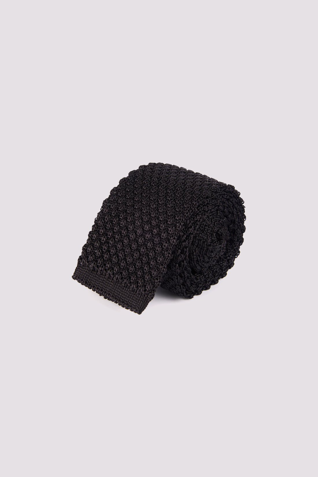 100% Silk Knitted Tie in Black