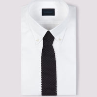 100% Silk Knitted Tie Black