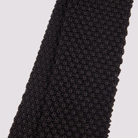 100% Silk Knitted Tie in Black