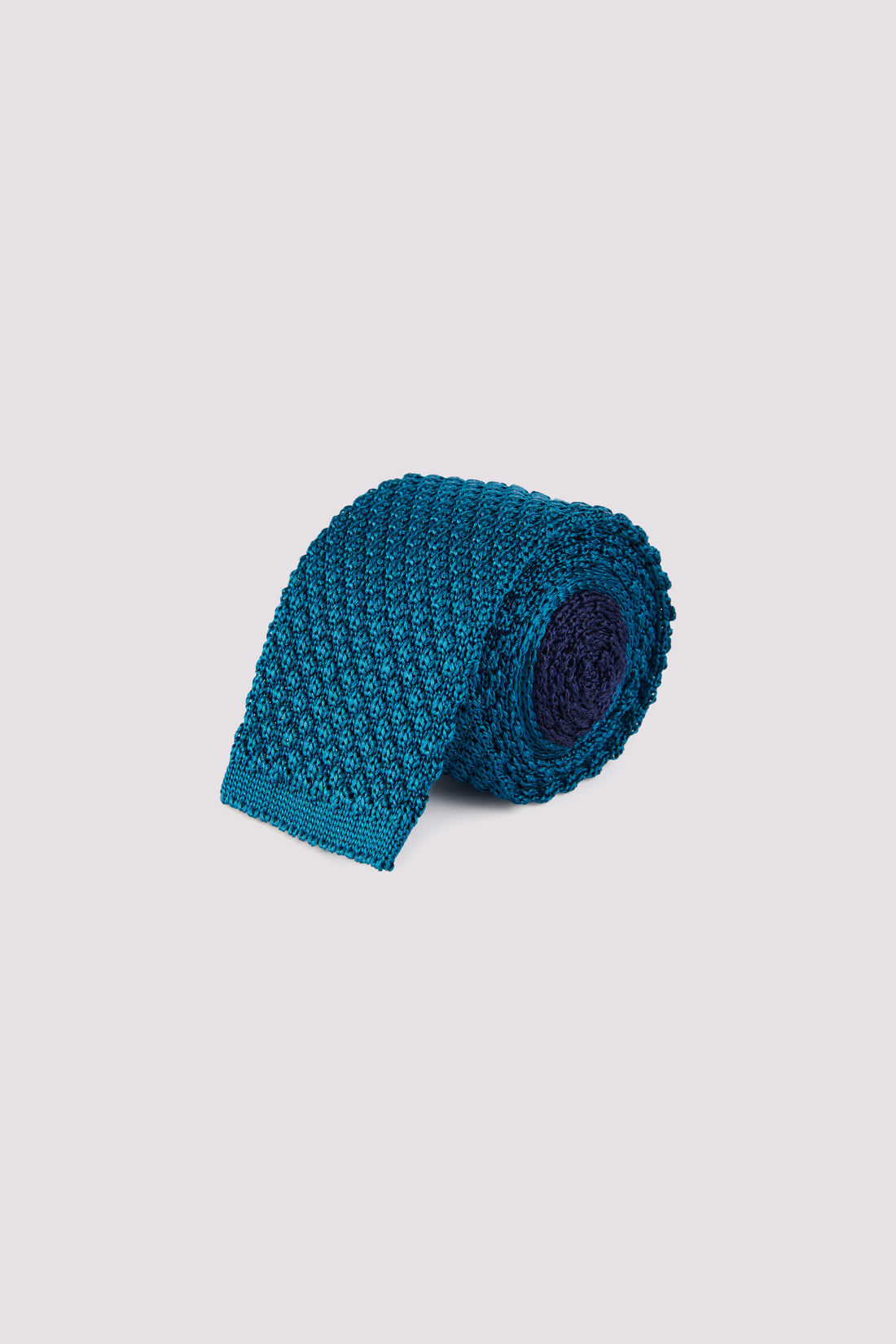100% Silk Knitted Tie Teal Blue